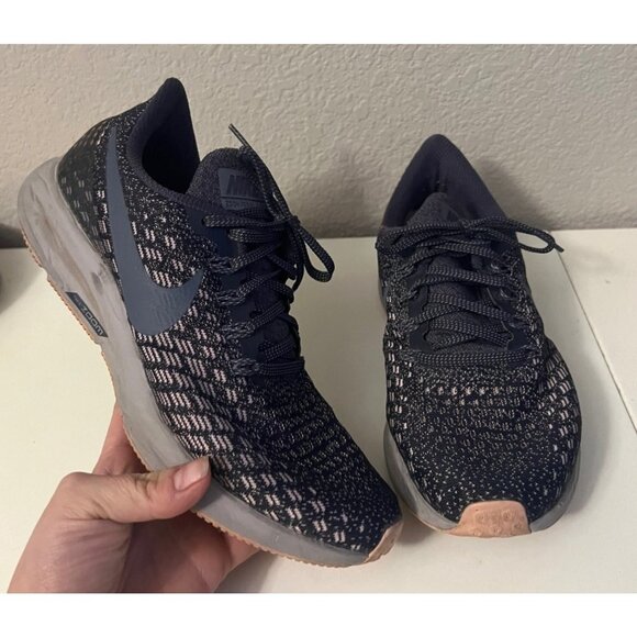 Nike | Air Zoom‎ Pegasus 35 Gray Pink Running Shoes 942855-006 Women's Sz 8 - Picture 1 of 7